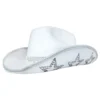 Cowboyhatt med Strass Stjärnor Vit