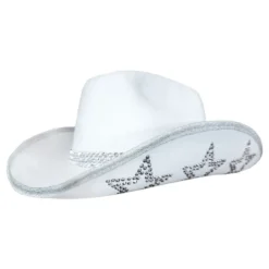 Cowboyhatt med Strass Stjärnor Vit