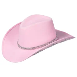 Cowboyhatt Rosa med Giltterstjärnor