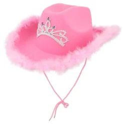 Cowboyhatt Rosa med Tiara