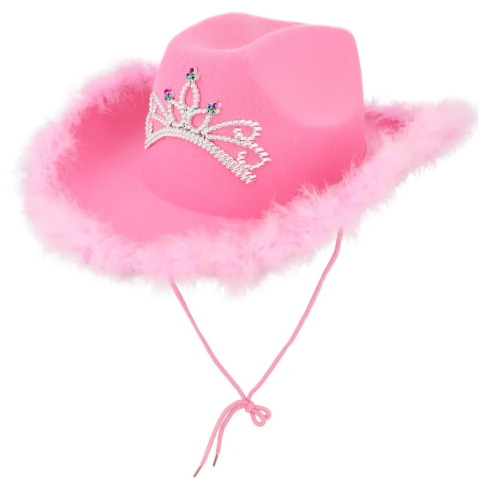 Cowboyhatt Rosa med Tiara
