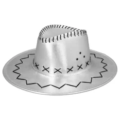 Cowboyhatt Silver med Sömmar