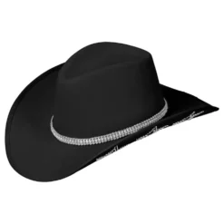 Cowboyhatt Svart med Glitterstjärnor