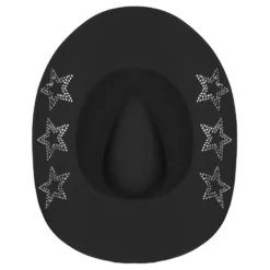 Cowboyhatt Svart med Glitterstjärnor