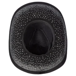 Cowboyhatt Svart med Stenar