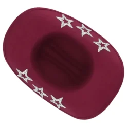Cowboyhatt Vinröd med Blommor