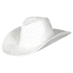 Cowboyhatt Vit med Stenar