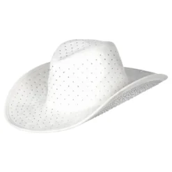 Cowboyhatt Vit med Stenar