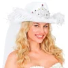 Cowboyhatt Vit med Tiara & Slöja