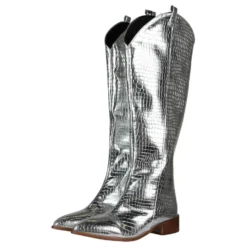 Cowboystövlar Reptilmönster Dam Silver