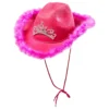 Cowgirl Hatt med Rosa Fluff