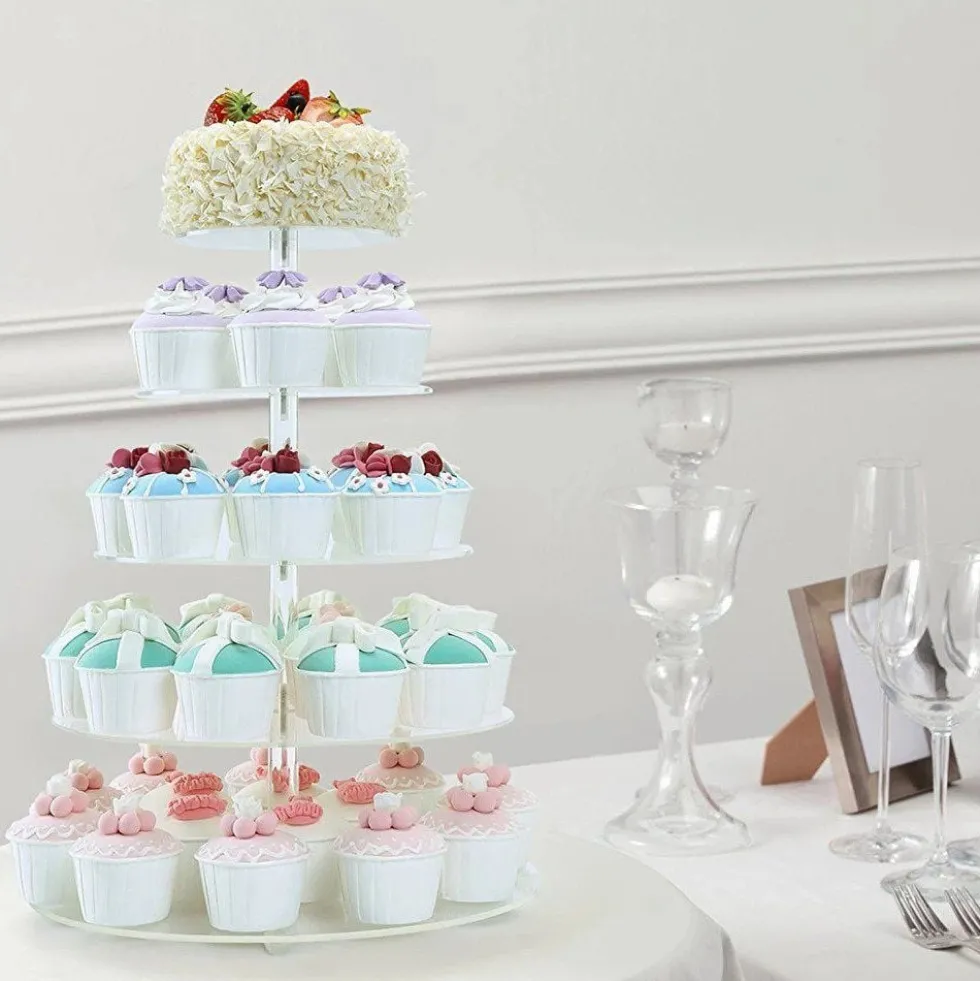 Cupcakeställ i Akrylplast Fem Våningar