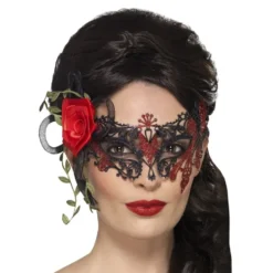 Day of the Dead Ögonmask med Ros