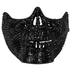 Dödskalle Halvmask med Strass Svart