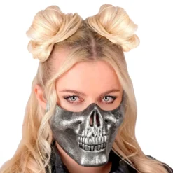 Dödskalle Halvmask Silver