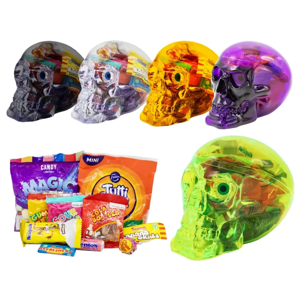 Dödskalle med Halloweengodis