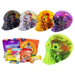 Dödskalle med Halloweengodis