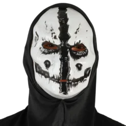 Demon Mask med Huva Svart/Vit