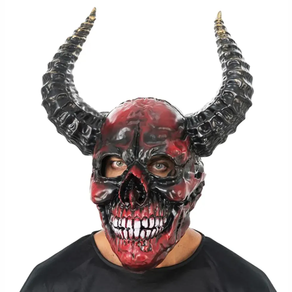 Demonskalle med Horn Mask