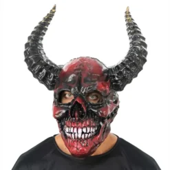 Demonskalle med Horn Mask