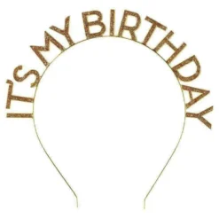 Diadem It's my Birthday Guld/Glitter