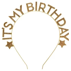 Diadem It's My Birthday Guld i Metall