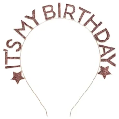 Diadem It's My Birthday Roséguld i Metall