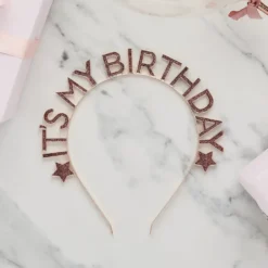 Diadem It's My Birthday Roséguld i Metall