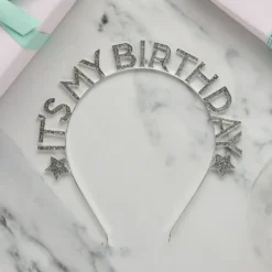 Diadem It's My Birthday Silver i Metall