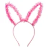 Diadem Kaninöron Glitter Rosa