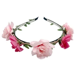 Diadem med Rosa Blommor