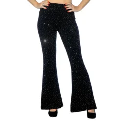 Discobyxor Utsvängda Glitter Svart Dam