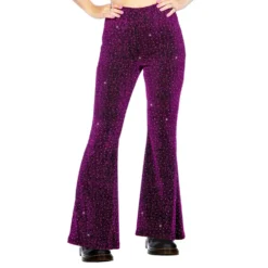 Discobyxor Utsvängda Glitter Mörkrosa för Barn