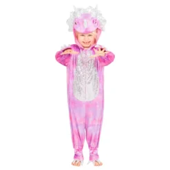 Disco Dinosaurie Rosa Jumpsuit Barn Maskeraddräkt