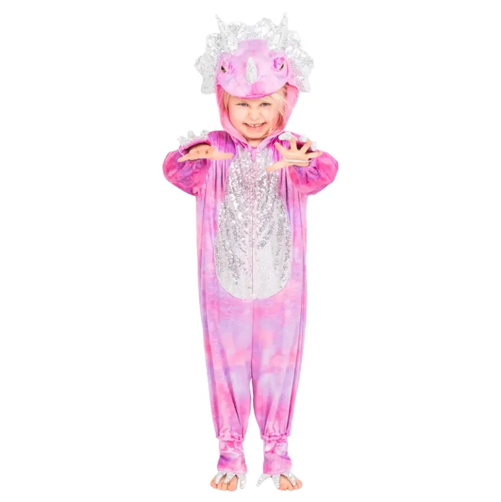 Disco Dinosaurie Rosa Jumpsuit Barn Maskeraddräkt