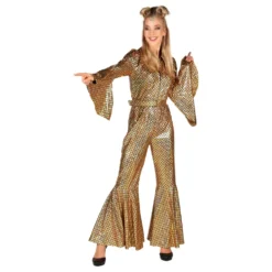 Disco Jumpsuit Guld Deluxe Maskeraddräkt