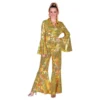 Disco Jumpsuit Gul Färgskimrande Maskeraddräkt