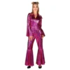 Disco Jumpsuit Rosa Deluxe Maskeraddräkt