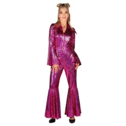 Disco Jumpsuit Rosa Deluxe Maskeraddräkt
