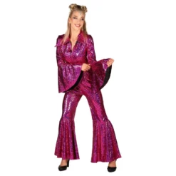 Disco Jumpsuit Rosa Deluxe Maskeraddräkt