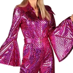 Disco Jumpsuit Rosa Deluxe Maskeraddräkt