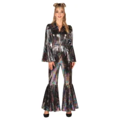 Disco Jumpsuit Silver Deluxe Maskeraddräkt