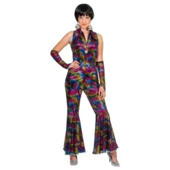 Disco Regnbåge Jumpsuit Maskeraddräkt