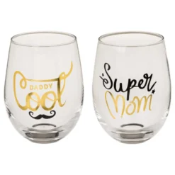 Drinkglas Super Mom & Daddy Cool
