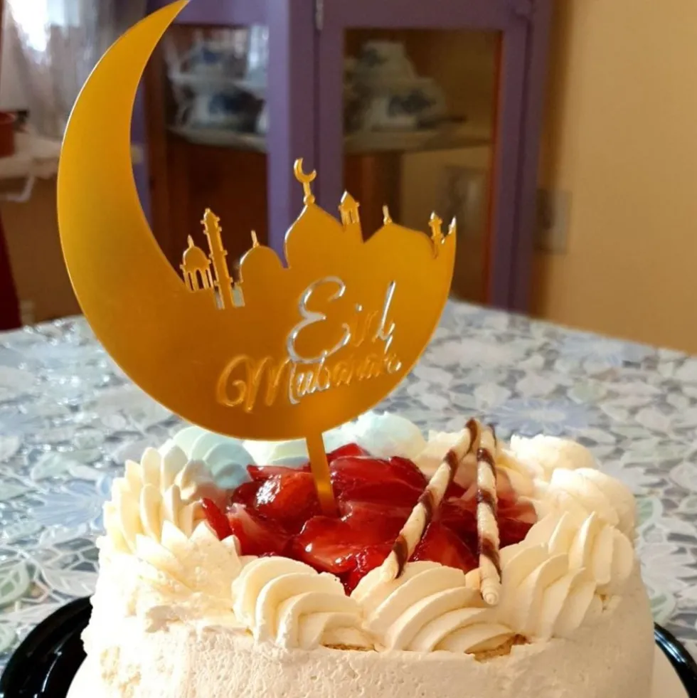 Eid Mubarak Cake Topper i Akrylplast