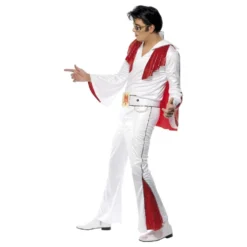 Elvis Vit/Röd Maskeraddräkt