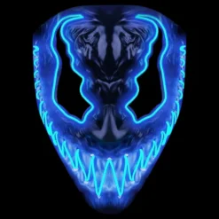 El Wire Demon Blå LED Mask