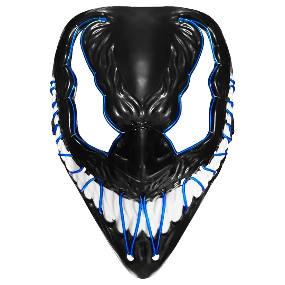 El Wire Demon Blå LED Mask