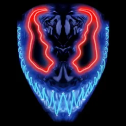 El Wire Demon Röd/Blå LED Mask