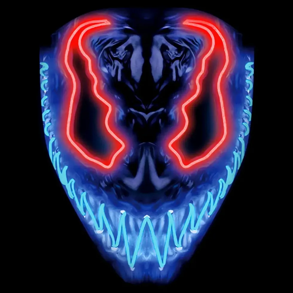El Wire Demon Röd/Blå LED Mask